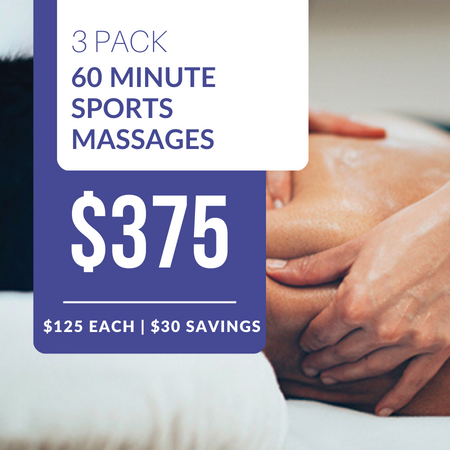 3 PACK | 60 Minute Sports Massages