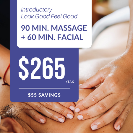 Introductory 90 Min. Massage + 60 Min. Facial